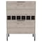 Tuhome Lyrata Bar Cabinet, Six Built-in Wine Rack, Double Door, Light Gray BLZ7118 - alternate 8